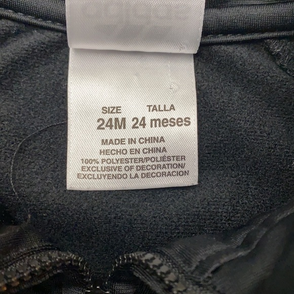 Child’s Adidas Black and Red Zip Up Polyester Jacket Size 24 Months - Picture 3 of 6